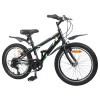 Bicicletă pentru Copii 24 Inci 6-Speed pentru 8-12 ani Negru