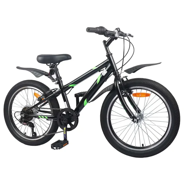 Bicicletă pentru Copii 24 Inci 6-Speed pentru 8-12 ani Negru