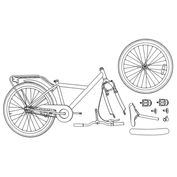 Bicicletă pentru Copii 24 Inci pentru 8-12 ani Negru