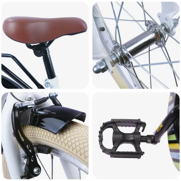Bicicletă pentru Copii 18 Inci pentru 5-7 ani Alb