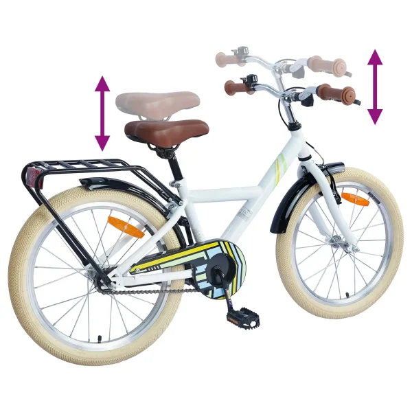 Bicicletă pentru Copii 18 Inci pentru 5-7 ani Alb