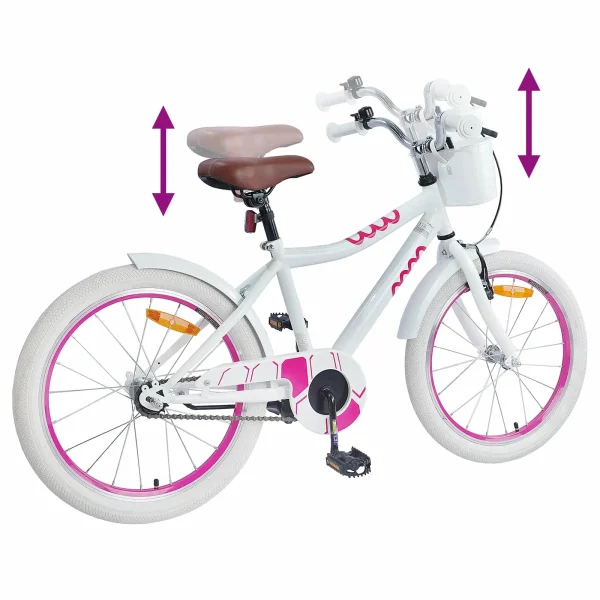 Bicicletă pentru Copii 18 Inci pentru 5-7 ani Alb
