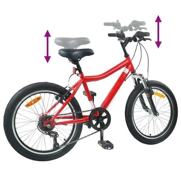 Bicicletă pentru Copii 20 Inci 6-Speed pentru 6-11 ani Roșu