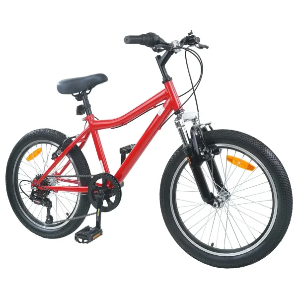 Bicicletă pentru Copii 24 Inci 6-Speed pentru 8-12 ani Roșu