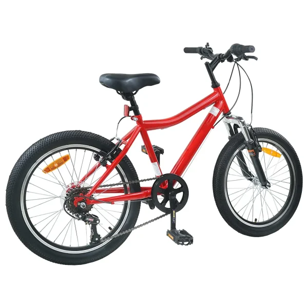 Bicicletă pentru Copii 24 Inci 6-Speed pentru 8-12 ani Roșu