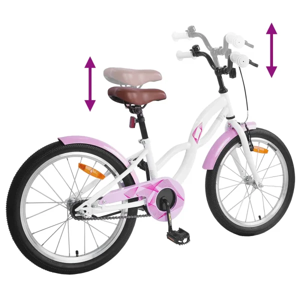 vidaXL Bicicletă pentru Copii 20 Inci pentru 6-11 ani Alb