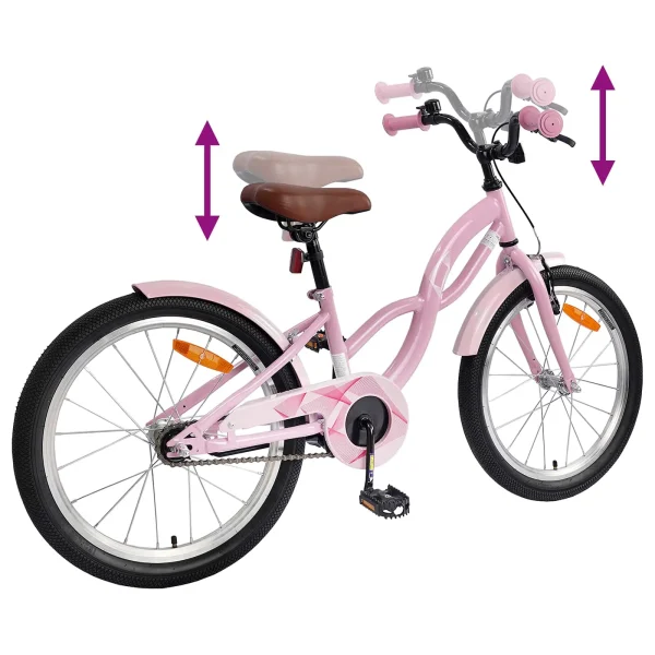 vidaXL Bicicletă pentru Copii 18 Inci pentru 5-7 ani Roz deschis