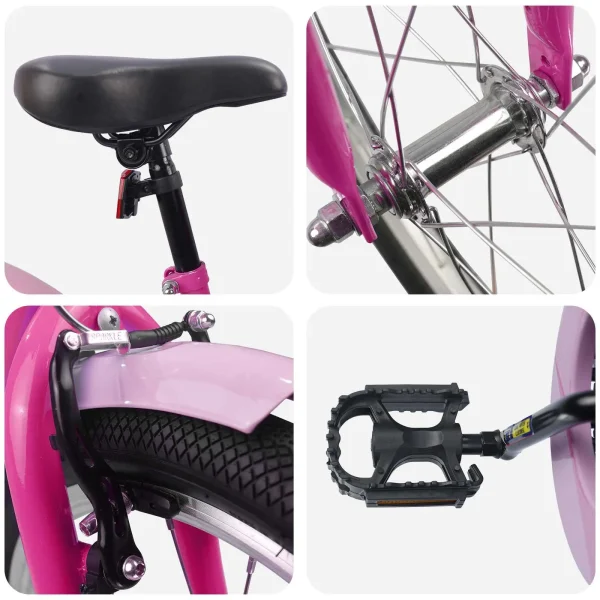 Bicicletă pentru Copii 20 Inci pentru 6-11 ani Roz închis