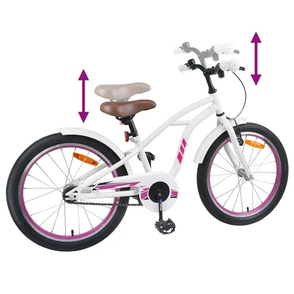 Bicicletă pentru Copii 20 Inci pentru 6-11 ani Alb