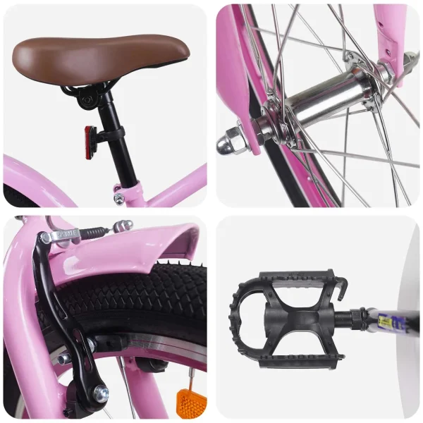 Bicicletă pentru Copii 20 Inci pentru 6-11 ani Roz deschis
