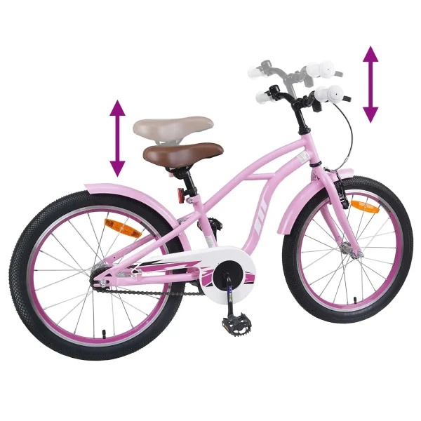 Bicicletă pentru Copii 20 Inci pentru 6-11 ani Roz deschis