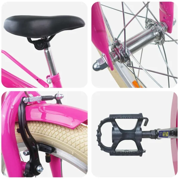 Bicicletă pentru Copii 24 Inci pentru 8-12 ani Roz închis