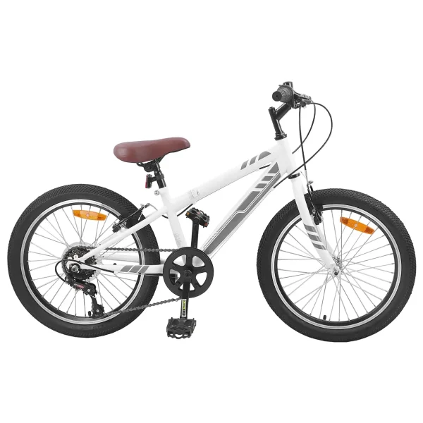 Bicicletă Montană 20 Inci 6-Speed pentru 5-8 ani Alb