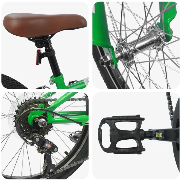Bicicletă Montană 24 Inci 6-Speed pentru 8-12 ani Verde