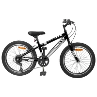 Bicicletă Montană 24 Inci 6-Speed pentru 8-12 ani Negru