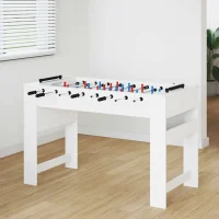 858884 1 vidaXL Masă de Foosball Alb 125 x 60,5 x 80 cm Lemn compozit