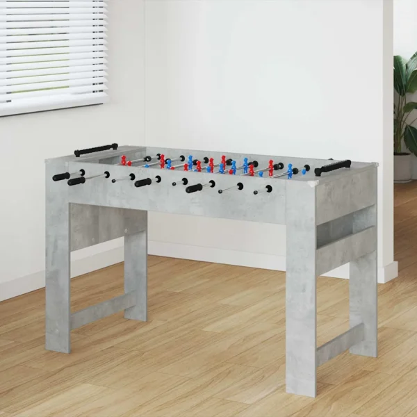 Masă de Foosball Gri Beton 125 x 60,5 x 80 cm Lemn compozit