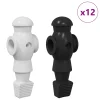 Jucători de masă de fotbal 24 pcs Negru și Alb HIPS