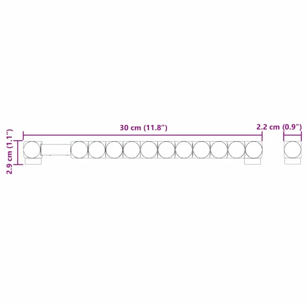 Piese de masă de fotbal 2 pcs Negru 30 x 2,2 x 2,9 cm HIPS