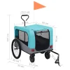 vidaXL Remorcă bicicletă & cărucior 2-în-1 animale, albastru și gri