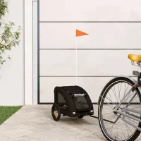 93954 1 Remorcă bicicletă animale companie, negru, textil oxford/fier